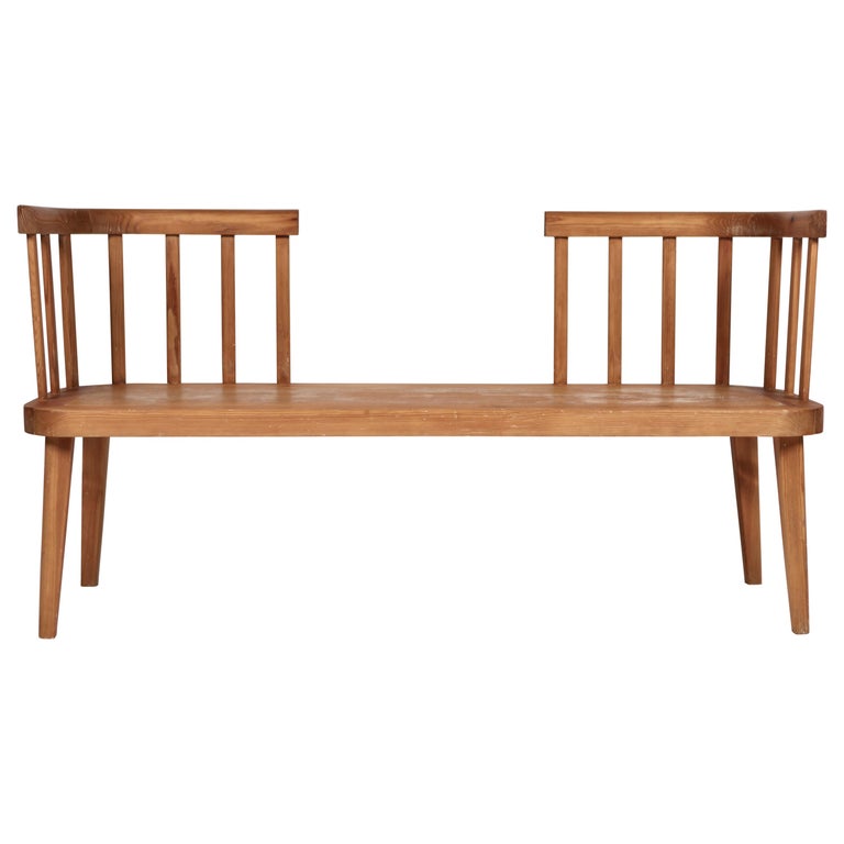 Axel Einar Hjorth, Attributed, Utö Bench in Stained Pine, Sweden 1930s.